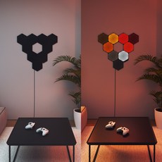 나노리프 Shapes Hexagons 9 Pack 인테리어 LED 스마트 조명, 블랙