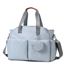 기저귀가방 가벼운 방수 아기 맘백 육아 대용량 초경량 크로스백, 파스텔 블루