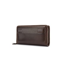 PORRASSO 남성용 지갑 가죽 클러치 백 카드 홀더 휴대폰 롱 지갑 커피. 미니멀리스트 126782