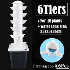 야채키우기 홈 발코니 수직 타워 화분 35 홀 야채 수경 재배 시스템 정원 토양없는 장비, 03 6-Tiers -3Hole, 01 CHINA