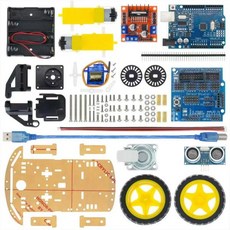스마트 전자 모터 스마트 로봇 자동차 섀시 키트 속도 인코더 배터리 박스 arduino Diy 키트 용 2WD 초음, 1개