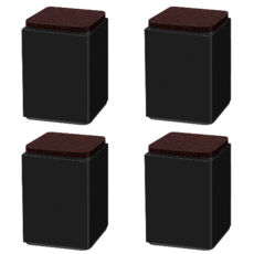 高度可調式家具腳墊 60*102mm 方形 4入, 黑色