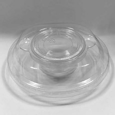 민무늬 원형용기 소스결합 돔뚜껑 25개입 D117s, 1개