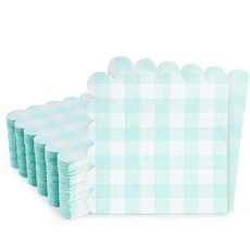 스트라이프 파스텔 냅킨 100개 12.7 x 12.7cm(5 x 5인치) 스캘럽 냅킨 파스텔 여름 파티 생일 웨딩 장식용 일회용 칵테일 냅킨