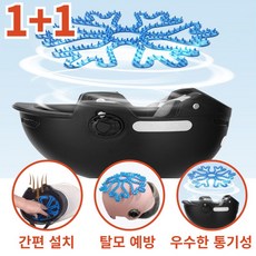 비바띵즈 헬멧 머리눌림 방지패드 오토바이 자전거 킥보드 통풍 실리콘 이너패드 2개, 블루+블랙