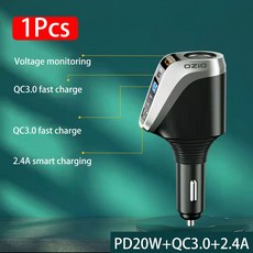 차량용 USB 소켓 전원 66W 고속 충전기 QC3.0 PD 포트 전화 충전기 소켓 DC 12V 24V, 02 B With Type-c, 02 B With Type-c