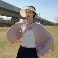 AQWA 冰絲防曬衣 女戶外運動大披肩 UPF50+, 蜜桃粉, 1個
