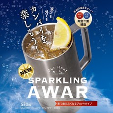 日本正版 不鏽鋼啤酒杯 雙層真空斷熱 保冷保温 630ml kt310, 1個