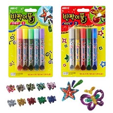 아모스 반짝이풀 5색세트 데코풀 반짝이데코, 반짝이풀 컨페티①