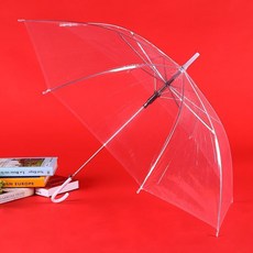 10把裝磨砂彩色透明雨傘網紅小清新學生直桿長柄傘雨傘透明傘批髮