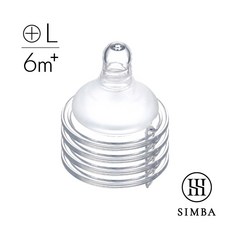 小獅王辛巴 Simba 母乳記憶超柔防脹氣寬口奶嘴(4入/1入) SS/S/M, 1個, 十字 L (四入),標準