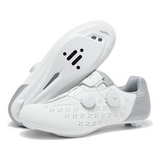 로드바이크 클릿슈즈 평페달 통기성 사이클링 자전거신발 산악자전거 라이딩용, 240, D_클릿 화이트 슈즈