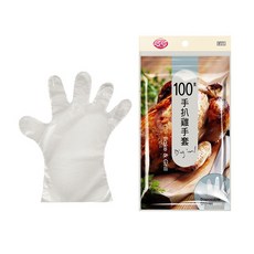 Quee Chan 手扒雞手套 食品級HDPE拋棄式衛生手套, 1個, 手扒雞手套(100入/袋)