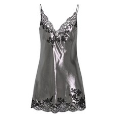 카린길슨 레이스 트리밍 루렉스 슬립 드레스