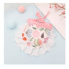 DZER 반려동물 귀여운 면 및 레이스 턱받이 강아지 및 고양이용 만능 애완용품 동물 프린트 디자인, S, L