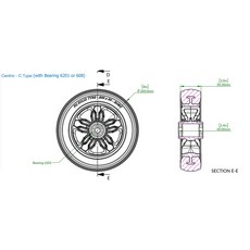日飛騰RFT 實心胎 8吋 200*50 RN8U 輪椅電動代步車輪, 1個, C Type 正心培琳,*1