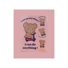 패션스타트 열전사지 아이론 스티커 킥보드 베어 컬러, 1개, 혼합