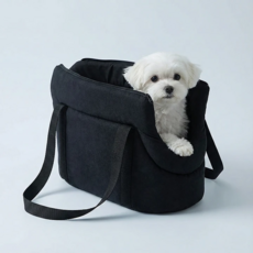 멍담 숄더백 슬링백 소형견 푹신 빼꼼 이동가방, 1개, 블랙