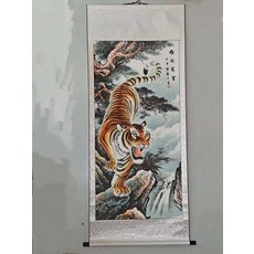 雄風萬裏下山虎國畫 170x70cm 卷軸裝裱 半印半畫, 參考詳情頁