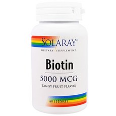 Solaray 生物素補充口含錠 水果味 5000mcg, 1個, 60顆