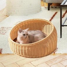 고양이 밀폐형 침대 휴대용 수면 라운지, 1개, 1. beige