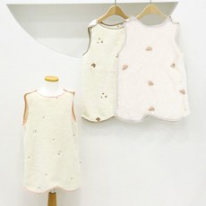 아이꼼므 남아 여아 유아 아기 겨울 퍼 롱 베스트 실내복 꿀잠 후리스 수면조끼