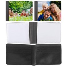 ZUYYON 4피스 승화 지갑 양면 빈 열 전달 DIY 은행 카드 홀더 컴팩트 가죽 슬롯 포함 남성용 선물 여행 작업 사무용품 화이트 블랙. 클래식 115640, 화이트 블랙