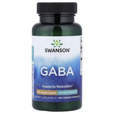 Swanson GABA 500mg Vegan Capsules 스완슨 가바 500mg 비건 캡슐, 100정, 1개