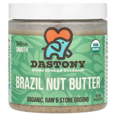 Dastony 유기농 브라질너트 버터 울트라 스무스 227g(8oz) Dastony (대스토니), Dastony, 유기농 브라질너트 버터, 울트라 스무스, 227g, 1개