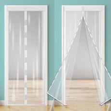 쉬핑 현관문 자석 방풍비닐 커튼 베란다 창문 바람막이 투명 냉기차단 난방