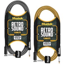 국산 뮤즈텍 기타 케이블 RS-500L(5m) ㄱ자형 앵글 노이즈리스 기타전용 Straight+Right Angle 색상 택, 블랙색상RS-500LBS(5m앵글형)