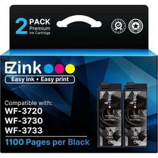 EZ Ink 재생 잉크 카트리지 교체용 Epson 702XL 검정 T702XL 702 T702 Workforce Pro WF-3720 WF-3730 WF-3733 프린터용 (2, EZ Ink 재생 잉크 카트리지 교체용 Epson 70