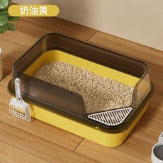 超大號貓砂盆貓廁所貓咪屎盆半封閉防外濺貓沙盆用品大號特大幼貓, 1個, 小號45CM