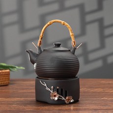 티 워머 찻잔 브론즈패드 가정용 애프터눈 전통 포트세트, 1개, 1L, 3단 스토브 C자형받침대 + 손잡이 주전자