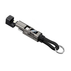 4in1 65W 고속충전케이블 키링 데이터 케이블 스마트 디지털 표시, 1개, 블랙, 20cm