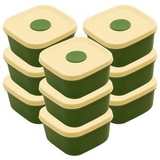 국산 실리콘밥팩 냉동밥보관용기 전자레인지 밀폐 소분용기 300ml 9팩, 버터그린, 9개