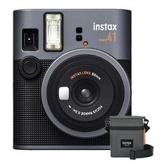 FUJIFILM instax mini 41 拍立得相機 復古造型 自動曝光, 1個, 單機+原廠皮套