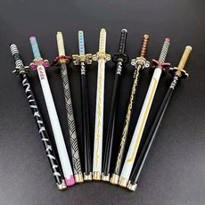 모든 귀멸의칼날 볼펜 귀칼 일륜도 미니 검 미니어처 펜 뚜껑펜 중성펜 칼 모형, 1개, 10. 오바나이