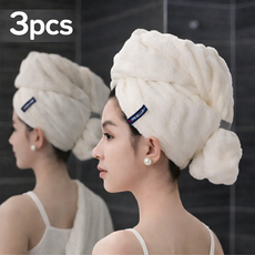 에쎔아일랜드 흡습 속건 헤어타월 터번 수건 3개set, 1개, 혼합색상