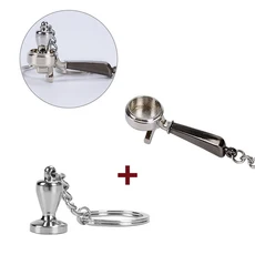 커피 키체인 라떼 파우더 해머 바닥 없는 손잡이 카페 작은 펜던트 창의적인 기념품 에스프레소 액세서리, 01 2pcs