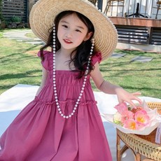 女童飛袖洋裝 夏季仙女風兒童公主裙吊帶長裙