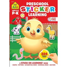 School Zone Preschool Sticker Learning Workbook: 64 Pages Pre-K Kindergarten 324 Stickers Shap