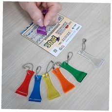 복권 긁기 도구 스크래치 긁개 미니 휴대용 스피또 즉석복권 긁는 용품 다채로운 컬러 키링, 1개, 투명