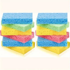 Spongen 압축 셀룰로오스 접시 천연 목재 펄프 주방 욕실 자동차 청소 용품 도구, [02] 12PCS