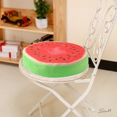 유퀴즈방석 의자쿠션방석 원형방석 수박 31x4cm-263
