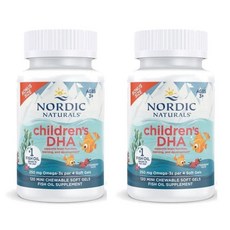 노르딕 내추럴스 3-6세 유아용 DHA 오메가3 피쉬오일 딸기맛 소프트젤, 120정, 2개