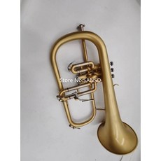 트럼펫 실제 제품 bb tune flugelhorn 황동 도금 전문 악기 케이스 포함, 1개