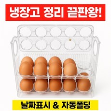 범용상사 자동오픈 계란트레이 냉장고 계란정리함 에그 자동 플립 계란 보관함, 투명