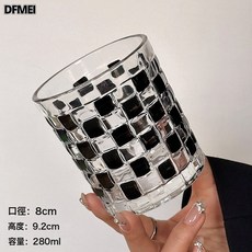 DFMEI 黑色手繪玻璃杯子飲料杯家用威士忌啤酒杯喝水杯, 1個