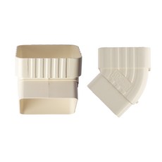 PVC 트렌치 지붕 빗물받이 우수관 처마 물받이 선홈통 거터 시스템 빗물받이관 길이80cm, K. 사각 수직관 45도 전/후 엘보 2개세트, 1개